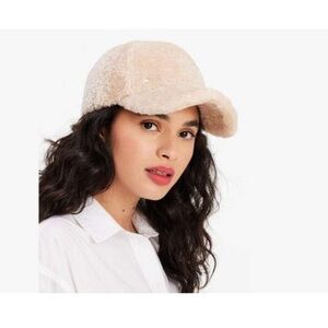kate spade Plush Sherpa Baseball Cap - Neutral Sand